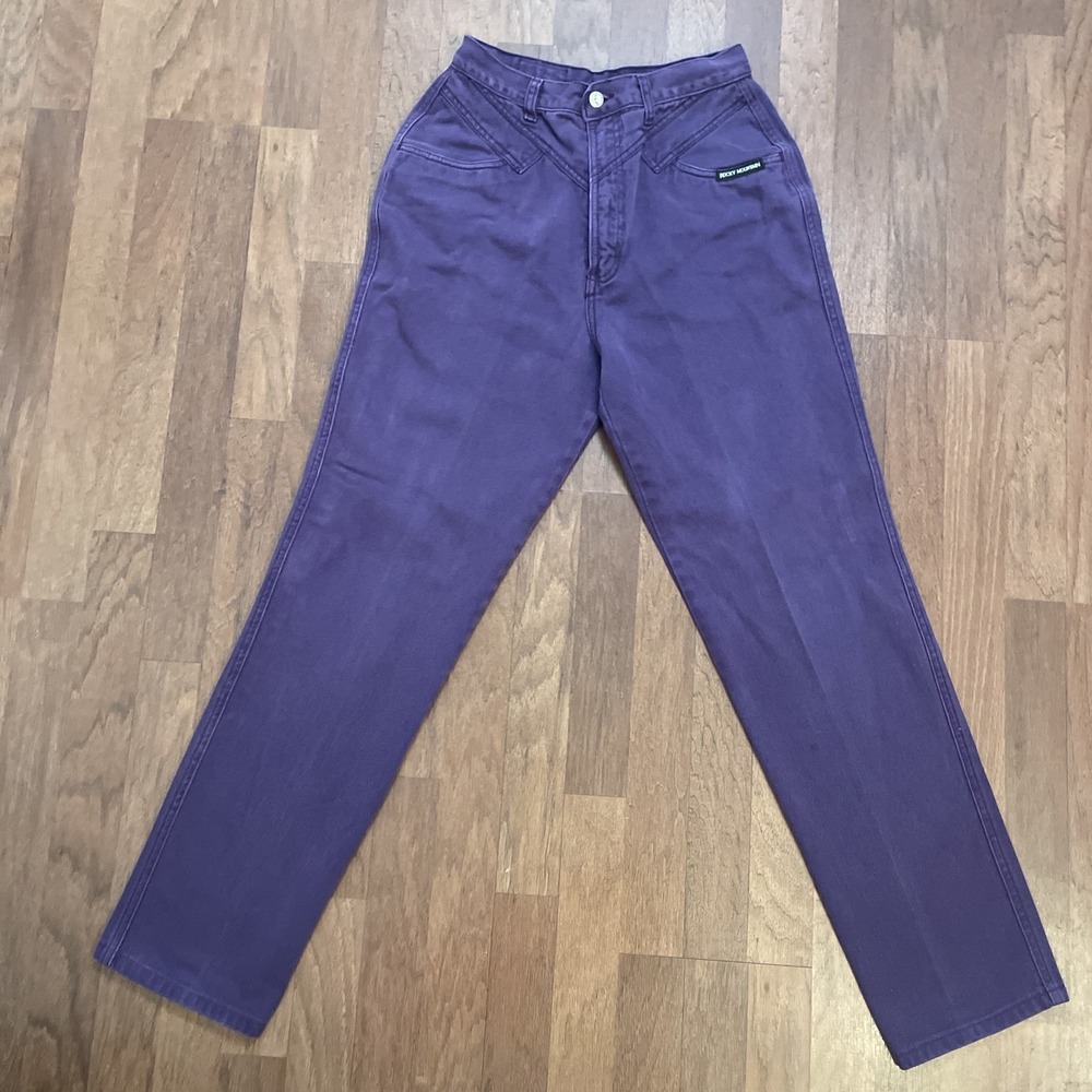 Vtg Rocky Mountain Jeans Womens 11/12 High Rise Purple Bareback Western 90s